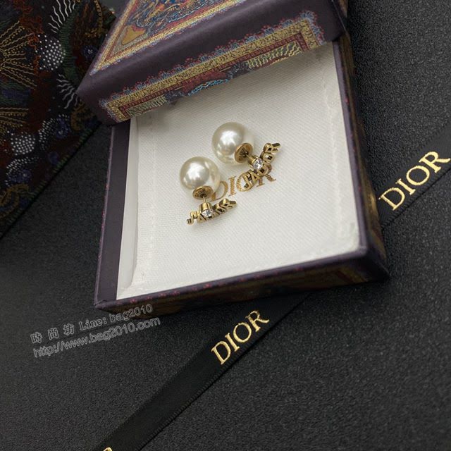 Dior飾品 迪奧經典熱銷款JADloR古銅色耳釘  zgd1406